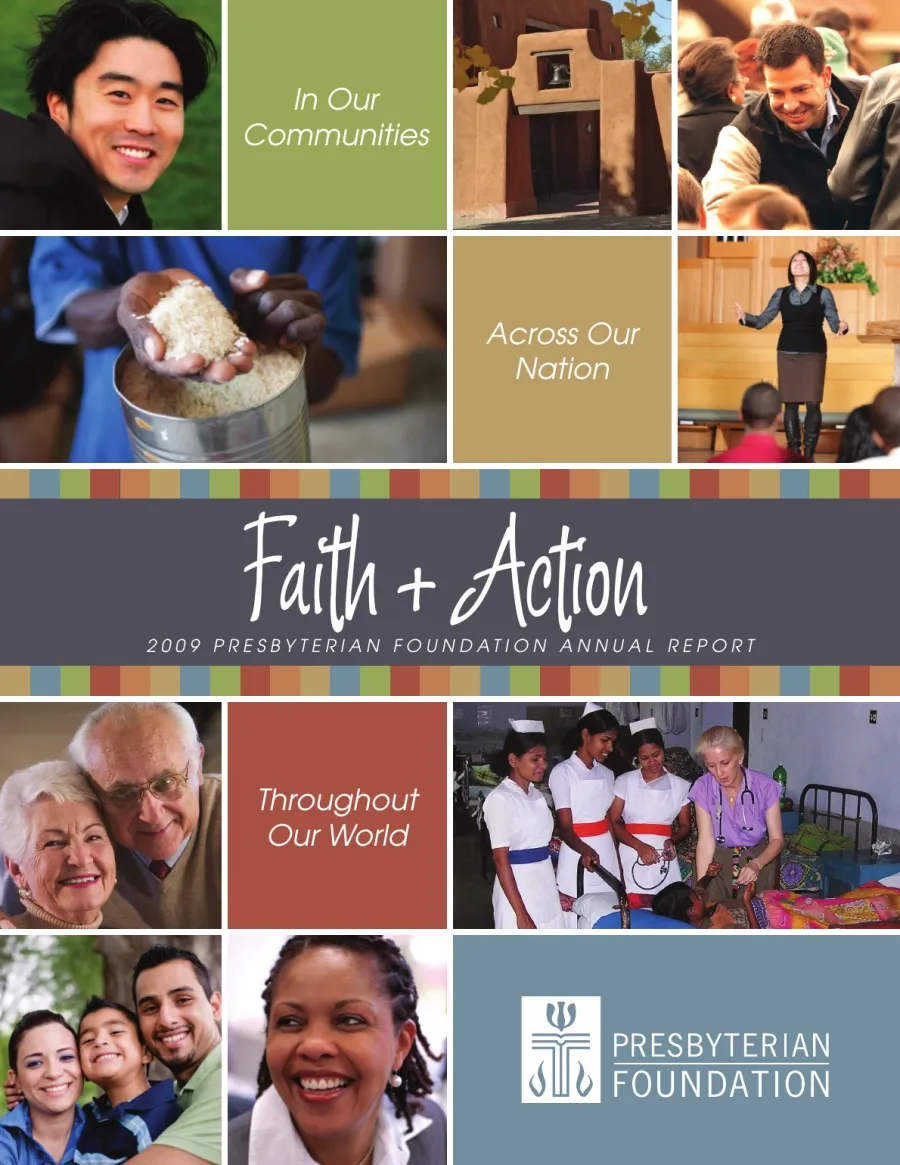 Cover of the 2009 Presbyterian Foundation annual report, Faith + Action.
