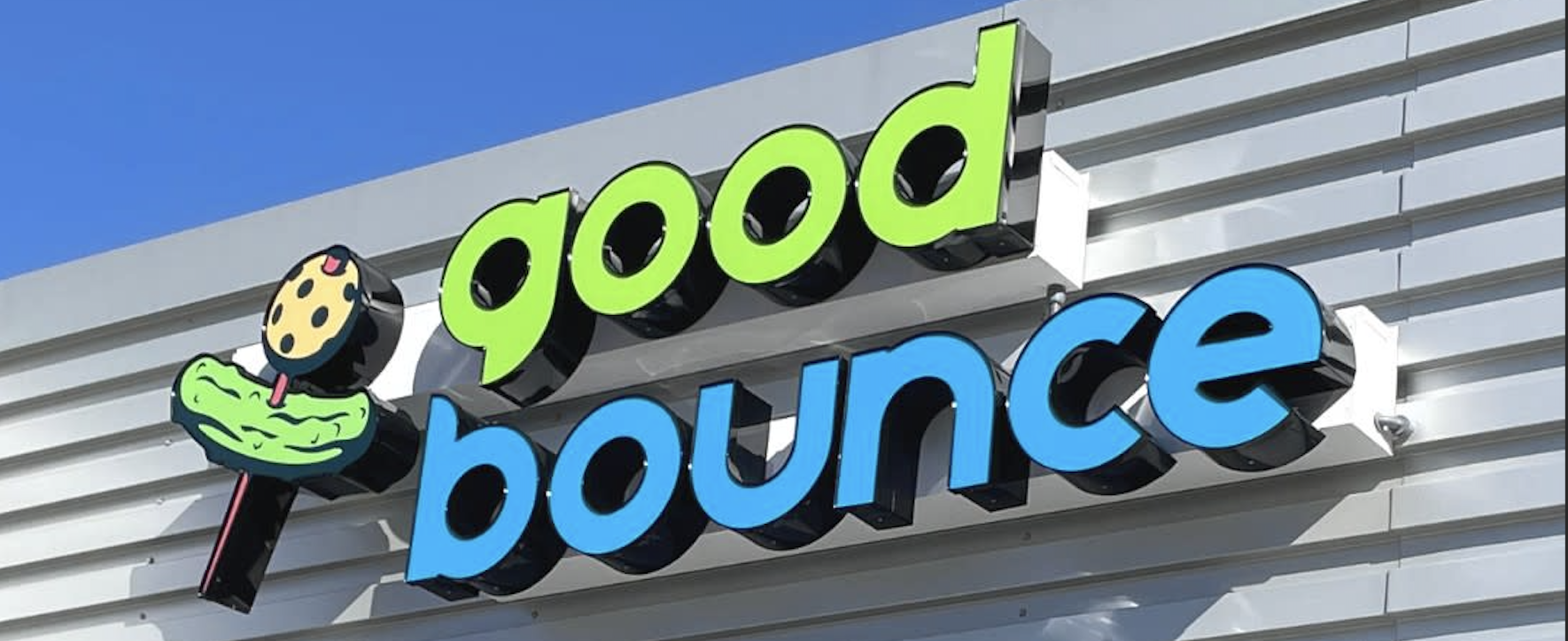 The Goodbounce Pickleball Yard storefront signage.