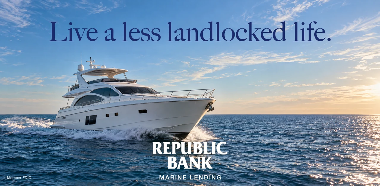 Republic Bank Marine Lending print ad: Live a less landlocked life.