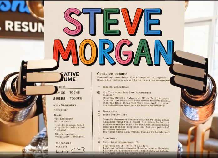 A colorful crayon-lettered resume poster